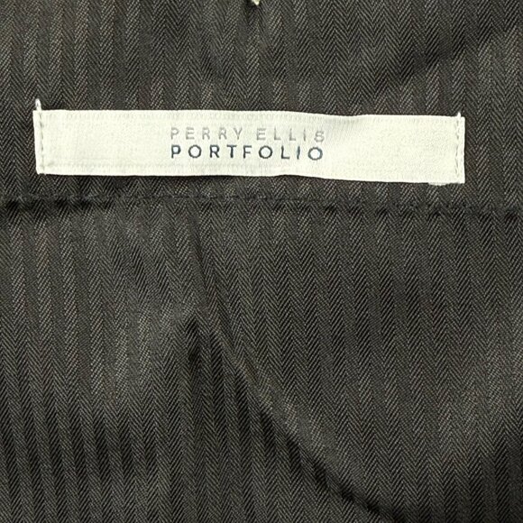 Perry Ellis Portfolio Men's Premilux Taupe Classic Fit Dress Pants 42x32 NWT - Picture 6 of 11
